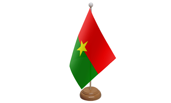 Burkina Faso Small Flag with Wooden Stand